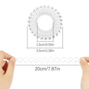 img 2 attached to FIDGET PENCIL 40 PCS No Crease Spiral Hair Ties - Traceless, Phone Cord Elastic Hair Ties - Waterproof Coil Hair Ties in Transparent