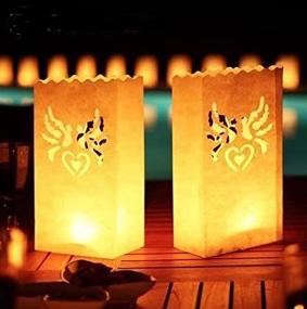 img 3 attached to 🕊️ Wishlantern Luminary Candle Bags (Doves Design) - Fire Retardant Paper - Reusable - 5 Pack: Create Enchanting Ambiance with Safe, Eco-friendly Candle Bags