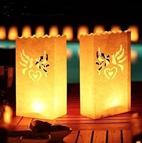 img 4 attached to 🕊️ Wishlantern Luminary Candle Bags (Doves Design) - Fire Retardant Paper - Reusable - 5 Pack: Create Enchanting Ambiance with Safe, Eco-friendly Candle Bags