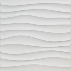 img 4 attached to 🖼️ Art3d Plastic 3D Wall Panel PVC Wave Design, White, 19.7x19.7 inches (12-Pack)