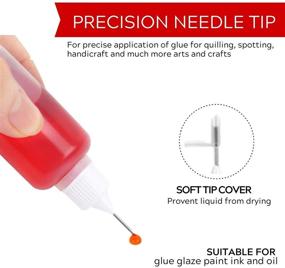 img 2 attached to 🎨 Versatile 15-Piece Precision Tip Applicator Bottle Set for DIY Crafts - Includes Translucent Bottles, Colored Tips, and Mini Funnels - Ideal for Quilling, Acrylic Painting, 30ml / 1 Ounce