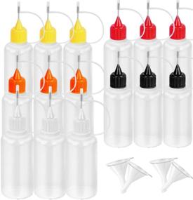 img 4 attached to 🎨 Versatile 15-Piece Precision Tip Applicator Bottle Set for DIY Crafts - Includes Translucent Bottles, Colored Tips, and Mini Funnels - Ideal for Quilling, Acrylic Painting, 30ml / 1 Ounce