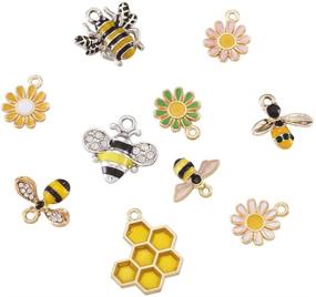 img 2 attached to 🐝 Pandahall Colorful Alloy Enamel Bees and Daisy Pendants Charms – Create Cute Honeybee Sunflower Jewelry