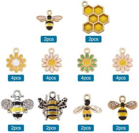 img 3 attached to 🐝 Pandahall Colorful Alloy Enamel Bees and Daisy Pendants Charms – Create Cute Honeybee Sunflower Jewelry