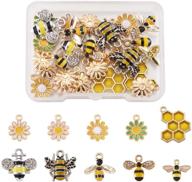 🐝 pandahall colorful alloy enamel bees and daisy pendants charms – create cute honeybee sunflower jewelry logo