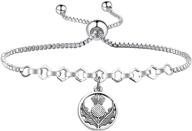 seiraa sassenach jewelry: exquisite scottish thistle pearl bracelet - perfect outlander gift for fans of scotland's national symbol logo