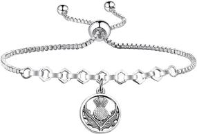 img 4 attached to SEIRAA Sassenach Jewelry: Exquisite Scottish Thistle Pearl Bracelet - Perfect Outlander Gift for Fans of Scotland's National Symbol