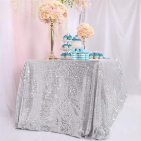 img 2 attached to 👌 BalsaCircle 102 Inch Seamless Rectangular Tablecloth: High-Quality & Perfect Fit