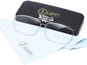 img 3 attached to 👓 LUFF Blue Light Blocking Clip-on Flip-up Computer Glasses for Gamers and Office Workers - Unisex Rectangle Design to Combat Eye Strain and Fatigue