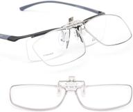 👓 luff blue light blocking clip-on flip-up computer glasses for gamers and office workers - unisex rectangle design to combat eye strain and fatigue logo