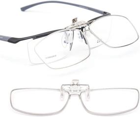 img 4 attached to 👓 LUFF Blue Light Blocking Clip-on Flip-up Computer Glasses for Gamers and Office Workers - Unisex Rectangle Design to Combat Eye Strain and Fatigue