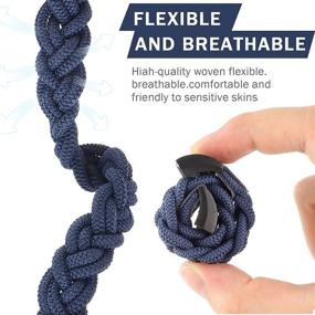 img 3 attached to 🏋️ Fitbit Charge 2 Stretchy Braided Elastic Strap - Soft Sport Solo Loop Nylon Wristband Replacement for Women Men, Comfortable and Breathable Bracelet Compatible with Smartwatch Bands