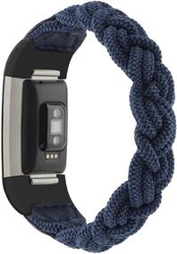 img 4 attached to 🏋️ Fitbit Charge 2 Stretchy Braided Elastic Strap - Soft Sport Solo Loop Nylon Wristband Replacement for Women Men, Comfortable and Breathable Bracelet Compatible with Smartwatch Bands