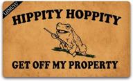 🏡 home decor hippity hoppity get off my property welcome mat - non-slip & easy to clean- 30 x 18 inches logo