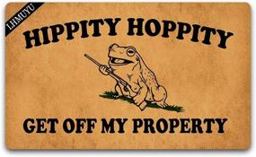 img 4 attached to 🏡 Home Decor Hippity Hoppity Get Off My Property Welcome Mat - Non-Slip & Easy to Clean- 30 X 18 Inches