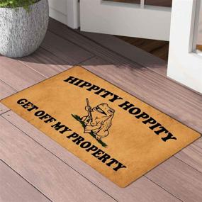 img 2 attached to 🏡 Home Decor Hippity Hoppity Get Off My Property Welcome Mat - Non-Slip & Easy to Clean- 30 X 18 Inches