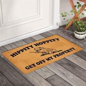 img 3 attached to 🏡 Home Decor Hippity Hoppity Get Off My Property Welcome Mat - Non-Slip & Easy to Clean- 30 X 18 Inches