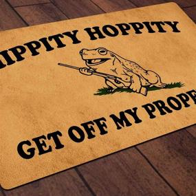 img 1 attached to 🏡 Home Decor Hippity Hoppity Get Off My Property Welcome Mat - Non-Slip & Easy to Clean- 30 X 18 Inches