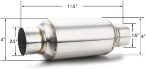 img 3 attached to High-Performance 2.5'' Inlet & Outlet Stainless Steel Muffler Resonator - 11.5'' Length