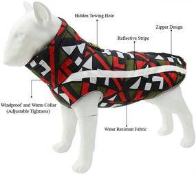 img 2 attached to Winter Warm Waterproof Reflective Dog Down Jacket Vest for Cold Weather with Adjustable Neck - Back Zipper Closure Included