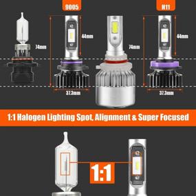 img 3 attached to CZC AUTO LED Headlight Bulbs 9005 H11 Combo, High Beam Low Beam 4 Pack LED Headlamps, 6000K Bright White LED Bulb, Super Bright 20000LM LED Headlights Set, Over 30000 Hours Lifetime