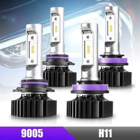 img 4 attached to CZC AUTO LED Headlight Bulbs 9005 H11 Combo, High Beam Low Beam 4 Pack LED Headlamps, 6000K Bright White LED Bulb, Super Bright 20000LM LED Headlights Set, Over 30000 Hours Lifetime