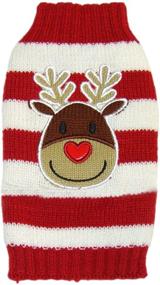 img 4 attached to 🦌 Moorfowl Cute Reindeer Pet Dog Christmas Knitted Sweater Winter Sweatshirt Puppy Cat Warm Knitwear Hoodies