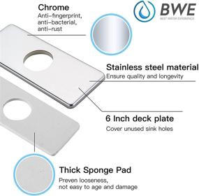 img 1 attached to 💧 BWE 6-Inch Chrome Bathroom Vessel Vanity Sink Faucet with 4-Inch Hole Cover Deck Plate Escutcheon