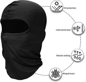 img 2 attached to 🧣 Double Pack Bandana Face Hat: Ultimate Outdoor Gear for Airsoft, Motorcycle, Skiing, Winter Sun – Black Tactical Hood Helmet Face Cover - Balaclava Ski Mask