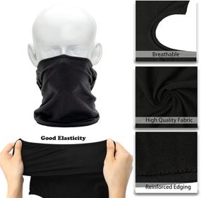 img 3 attached to 🧣 Double Pack Bandana Face Hat: Ultimate Outdoor Gear for Airsoft, Motorcycle, Skiing, Winter Sun – Black Tactical Hood Helmet Face Cover - Balaclava Ski Mask