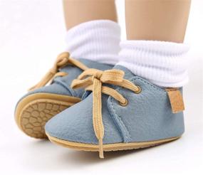 img 2 attached to 👟 Anti-Slip Sole Newborn Oxford Loafers Sneakers - Toddler Baby Boys Girls Shoes, Infant Moccasins for Wedding Uniform Dress, First Walking Crib Shoes