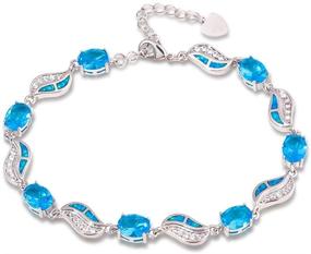 img 4 attached to CiNily Bracelets Plated Gemstone Bracelet