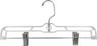 👗 jeronic 12-pack clear slack pant and skirt hangers with clips логотип