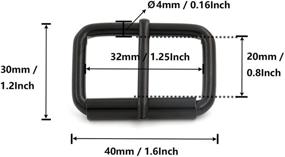 img 3 attached to 🔒 1-1/4 Inch Heel Roller Buckles for Bags and Leather Webbing Straps - Rolling Bar Buckles