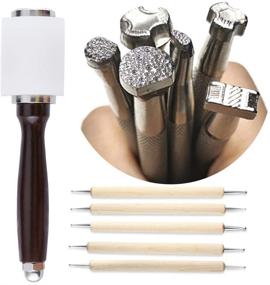 img 4 attached to 🔨 Premium UOOU Leather Stamp Tools Set with Carving Hammer, Stamp Punch Set, and Tracing Pen - Ideal for DIY Leather Craft and Saddle Making