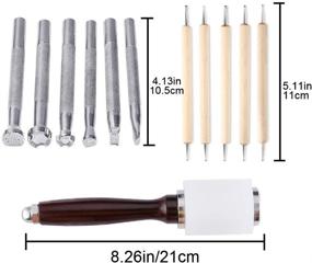 img 3 attached to 🔨 Premium UOOU Leather Stamp Tools Set with Carving Hammer, Stamp Punch Set, and Tracing Pen - Ideal for DIY Leather Craft and Saddle Making