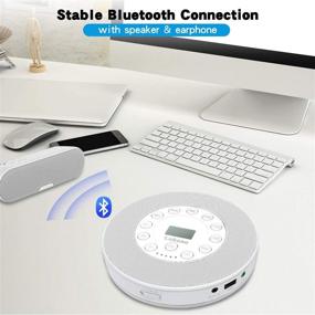 img 3 attached to Переносной Bluetooth CD-плеер - Lukasa компактный музыкальный проигрыватель с возможностью зарядки для использования дома/в путешествиях - ЖК-дисплей и стереодинамик - Поддержка CD USB AUX-входа - 2000mAh (белый)