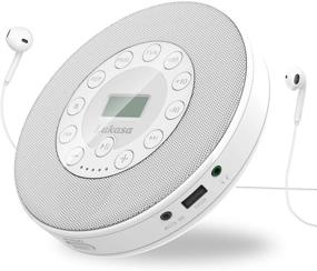 img 4 attached to Portable Bluetooth CD Player - Lukasa Rechargeable Compact Music Disc Player for Home/Travel - LCD Display & Stereo Speaker - Support CD USB AUX Input - 2000mAh (White)