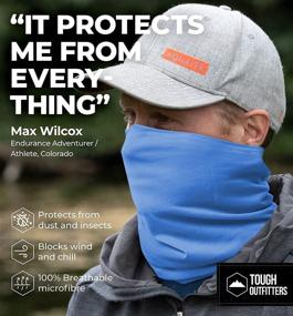 img 3 attached to 🧣 UV & Dust Protective Neck Gaiter Face Mask - Multipurpose Sleeve Cover for Fishing, Running & Hiking - Pull Over Masks & Bandanas