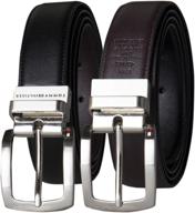 👖 tommy hilfiger interchangeable buckle reversible belt: stylish versatility at your fingertips logo