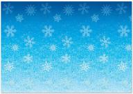 ❄️ beistle printed plastic holiday ice snowflake winter wonderland photography backdrop background for christmas party decorations, blue/white, 4' x 30' logo
