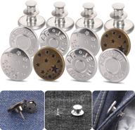 👖 8 pcs button pins for jeans: easy diy fashion jean fasteners, no tools required! logo