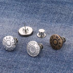 img 3 attached to 👖 8 PCS Button Pins for Jeans: Easy DIY Fashion Jean Fasteners, No Tools Required!