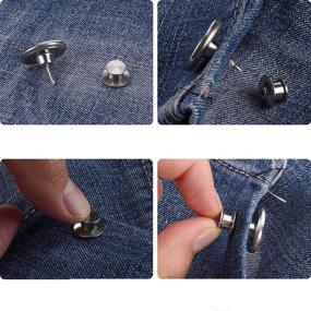 img 2 attached to 👖 8 PCS Button Pins for Jeans: Easy DIY Fashion Jean Fasteners, No Tools Required!