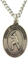 ⚾️ 1 inch pewter baseball medal necklace with nickel chain featuring saint christopher logo