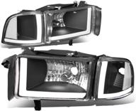 dna motoring hl lb2 dr944 bk cl1 black headlight logo