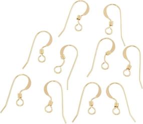 img 3 attached to Pack of 10 14K Gold Filled French Wire Earring Hooks