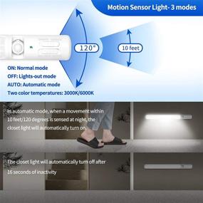 img 3 attached to 💡 Enhance Any Space with 42 LED Closet Light: Motion Sensor Under Cabinet Lights for Stairway, Wardrobe, Kitchen, Restroom - Battery Powered (2ps)