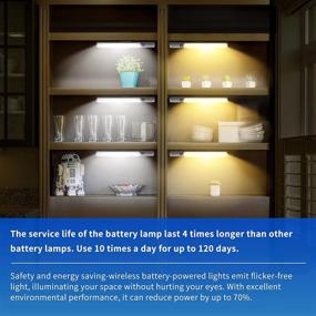 img 1 attached to 💡 Enhance Any Space with 42 LED Closet Light: Motion Sensor Under Cabinet Lights for Stairway, Wardrobe, Kitchen, Restroom - Battery Powered (2ps)