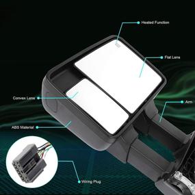 img 1 attached to 🔌 SCITOO Power Heated LED Smoke Signal Towing Mirrors Compatible with 2003-2007 Ford F250 F350 F450 F550 Super Duty Side View Mirror Pair Set